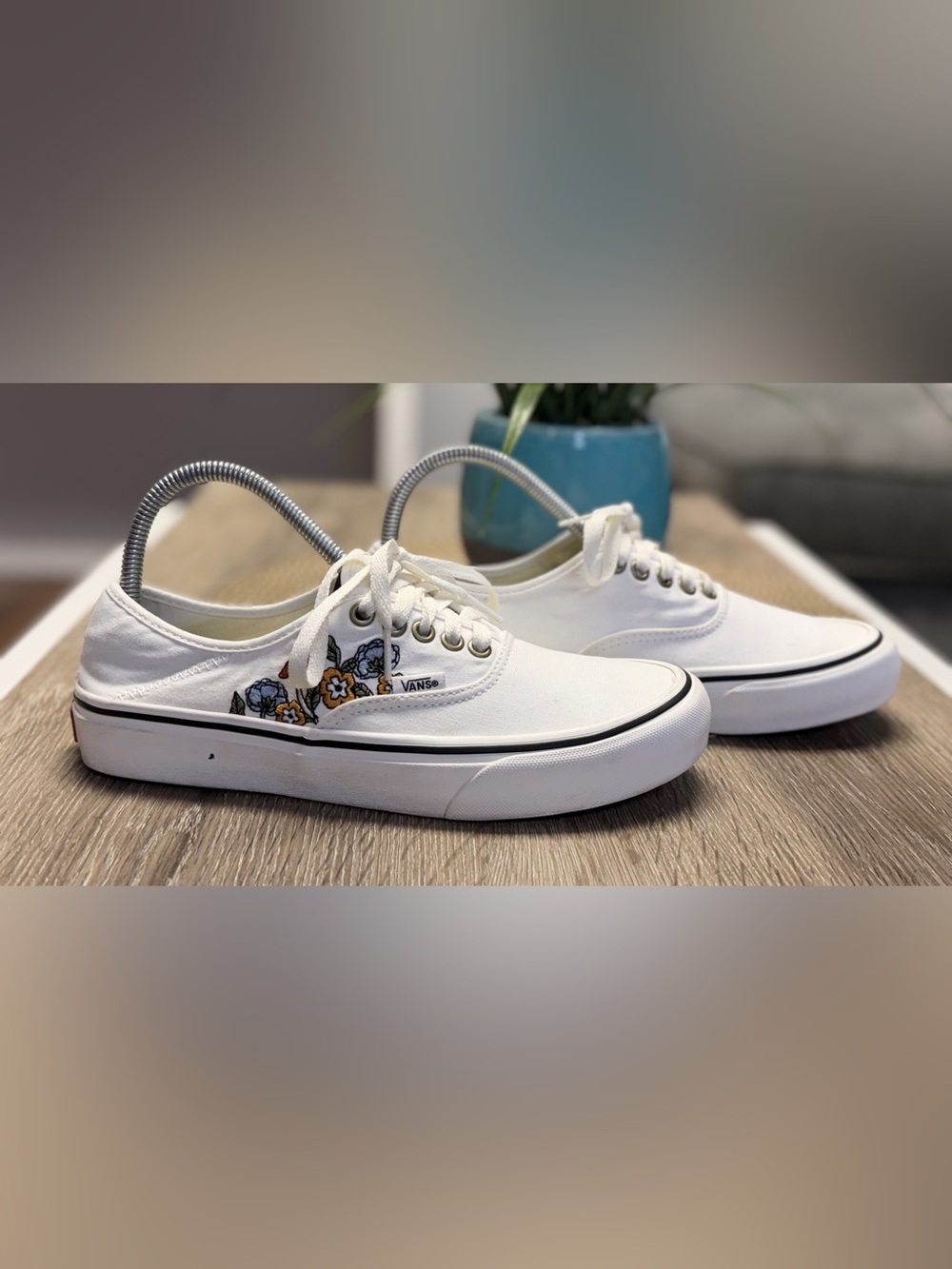 Vans Authentic SF Trippy Floral Mushroom Shoes Womens 8.5 Mens 7 White Canvas